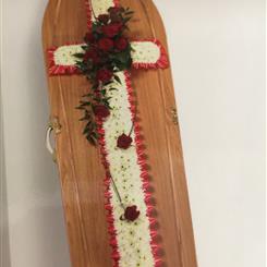 CROSS (red )floral tribute 