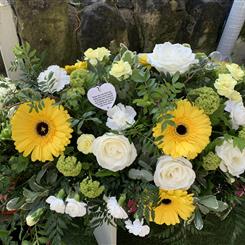 THOSE WE LOVED casket spray with keepsake 
