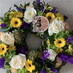 rose and germini wreath 